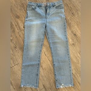 LOFT Light Blue Denim Pants High Rise Slim Straight - size 8